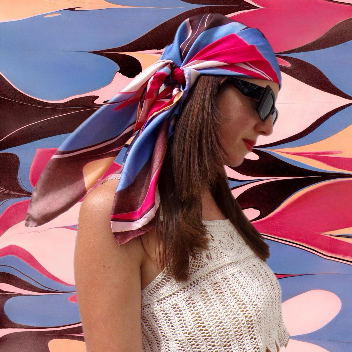 The Jeannie Silk Scarf 90cm by 90cm